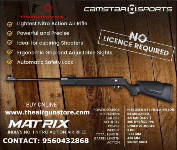 Camstar Sports Matrix Nitro Piston air rifle .177 cal.- BLACK